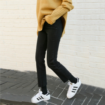 Straight jeans women 2021 new spring and autumn black wide legs loose high waist thin high chic ankle-length pants