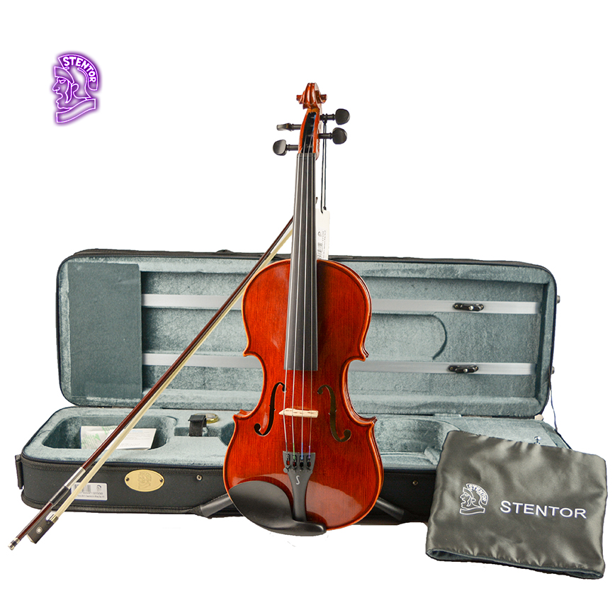 STENTOR full handmade violin beginners children adult professional grade examination playing solid wood tiger pattern musical instrument