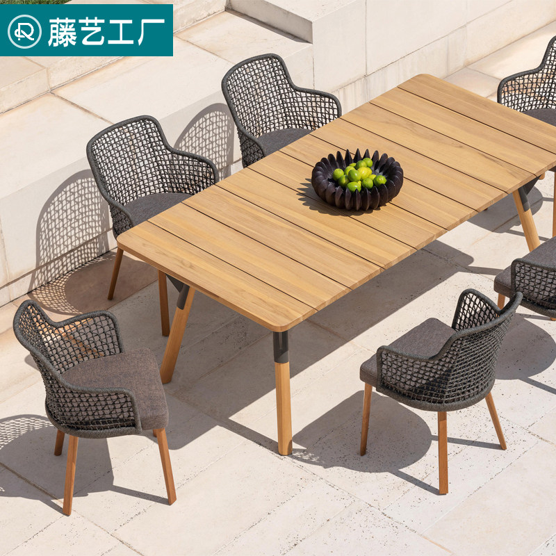 Outdoor waterproof sunscreen table and chair courtyard terrace wicker chair combination sun room coffee table single chair modern minimalist leisure chair