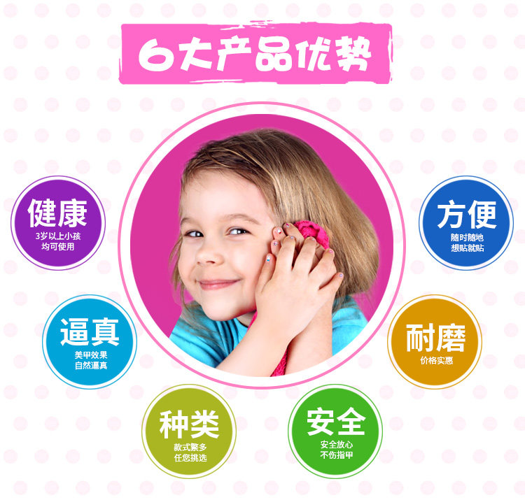 儿童宝宝小孩卡通指甲贴纸可爱小公主环保无毒美甲贴花贴片指甲油