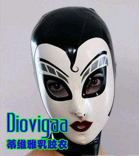 latex mask latex hood cosplay eyes open mouth LATEX MASK rubber hood