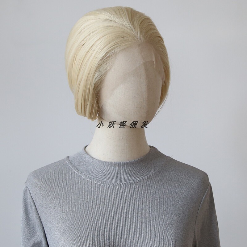 Golden Short Bob Haircut for Boys, Golden Cosplay Lace Front Wig, Natural and Realistic Bob Synthetic Fiber Full Wig Golden Short Bob Haircut for Boys, Golden Cosplay Lace Front Wig, Natural and Realistic Bob Synthetic Fiber Full Wig
