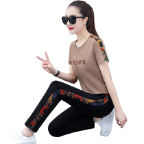 Casual sportswear suit for women summer 2024 new fashion loose trendy brand foreign style pure cotton small two-piece set
