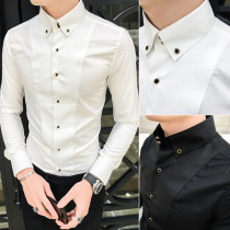 Autumn mens shirt long-sleeved 2019 new fashion personality inch shirt Korean version casual trend handsome net red shirt