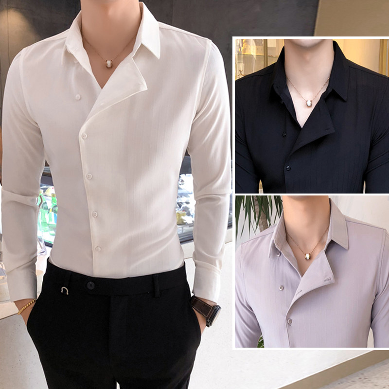 Senior hair stylist shirt male sleeve tide men's clothing trend fashion style design niche casual shirt