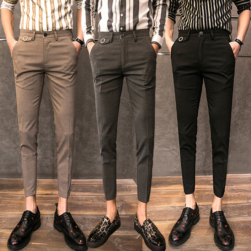 Spring trousers men's casual nine-point suit pants slim small feet Joker Korean version of the trend spring and autumn pants