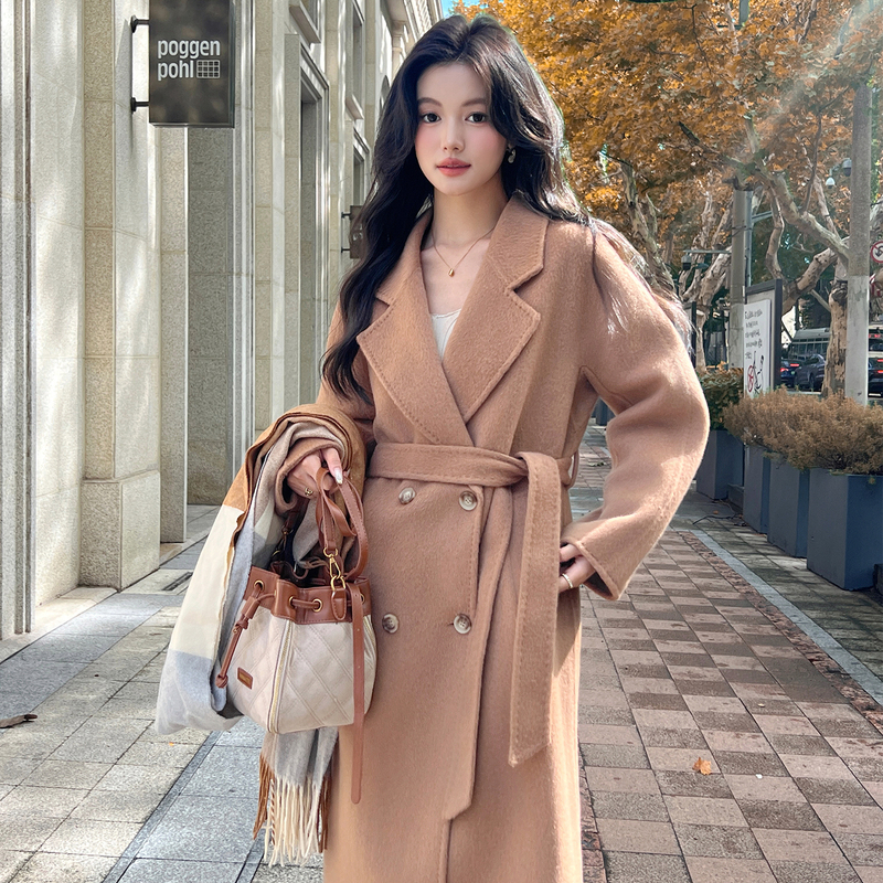 Low-Key Luxury Old Money Style~Double-Sided Cashmere Coat 2026 Autumn and Winter New Women's Mid-Length Camel Wool Woolen Coat Low-Key Luxury Old Money Style~Double-Sided Cashmere Coat 2026 Autumn and Winter New Women's Mid-Length Camel Wool Woolen Coat