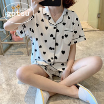 Japan Gp Love Pyjamas Woman Short Sleeve Pure Cotton Summer Korean Version Sweet And Thin student Home Suit Suit Women