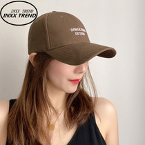 Japanese Alphabet Baseball Cap Womens Summer Petty Korean version 100 hitch brown duck tongue cap casual sunscreen hat sunhat