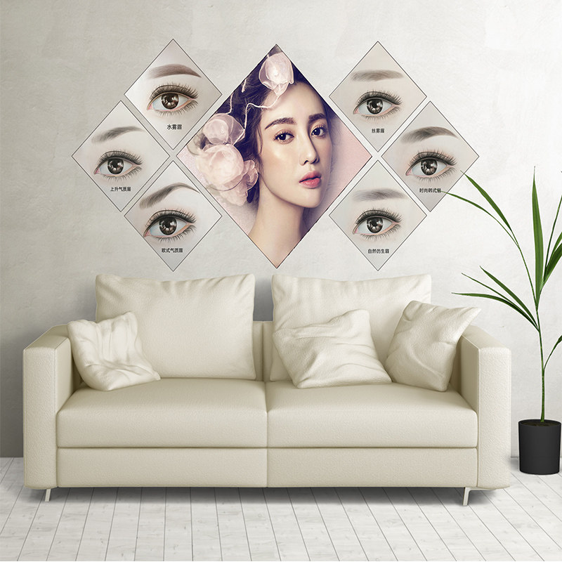 Semi Permanent Decoration Painting Brow Eyelip Hanging Painting Hand-painted Sketch Propaganda Painting Beauty Salon Poster Tattooy Picture Wall Painting