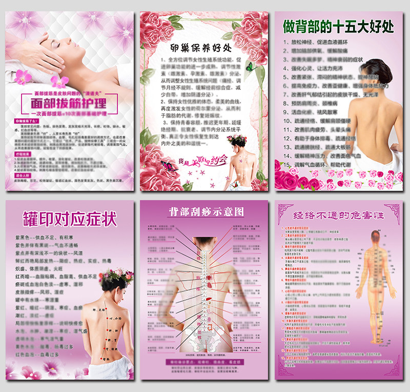 Beauty Salon Decoration Painting Hanging Painting Wellness Museum Spa Clubhouse Traditional Chinese Medicine Massage Shoulder And Neck Moxibustion Poster for Painting Wall Painting