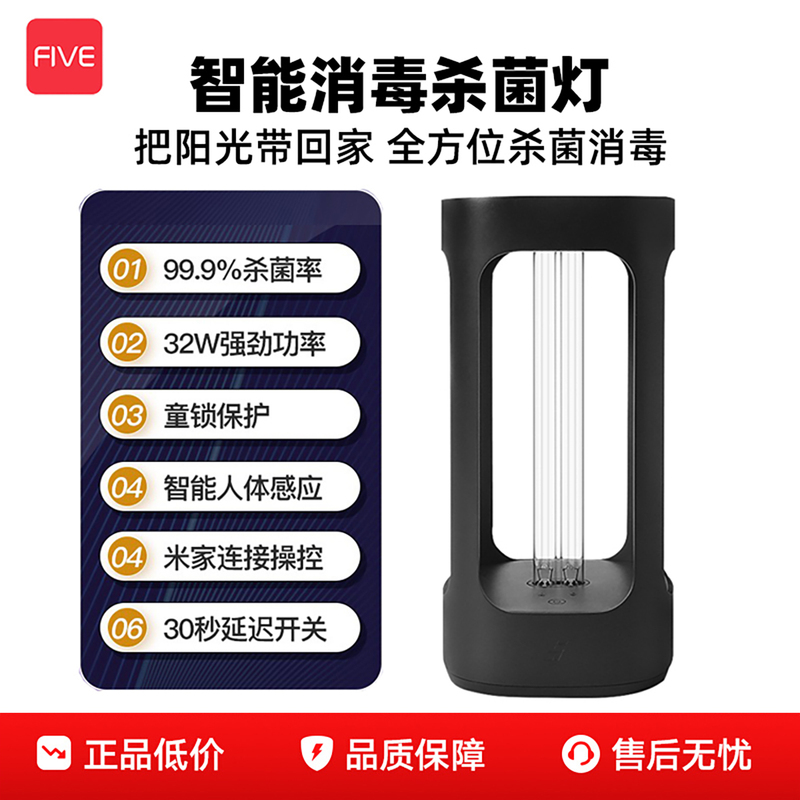Five Smart App-Linked Disinfection and Sterilization Lamp, High-Power Ultraviolet Lamp for Indoor Use in Kindergartens and Homes