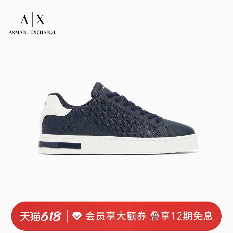 Armani Exchange/Armani Spring and Summer Men's Outdoor Lace-Up Casual Embossed Sports Sneakers Official