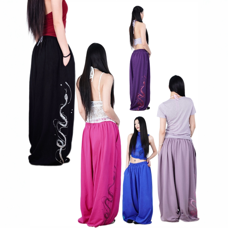 Suans Original LAOSHU Branch Sequin Snake Sweatpants Sparkling Pants Extra Large Loose Sports Casual Sweatpants Suans Original LAOSHU Branch Sequin Snake Sweatpants Sparkling Pants Extra Large Loose Sports Casual Sweatpants