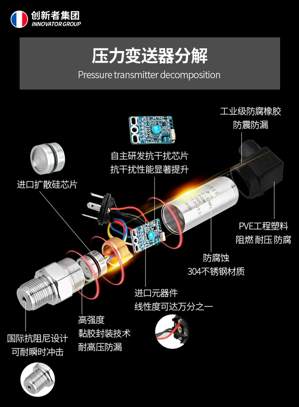 cảm biến áp suất khí Cảm biến áp suất có độ chính xác cao nhập khẩu máy phát áp suất silicon khuếch tán áp suất dầu áp suất không khí thủy lực áp suất không đổi cấp nước áp suất nước cảm biến áp suất nước arduino cảm biến áp suất nước arduino