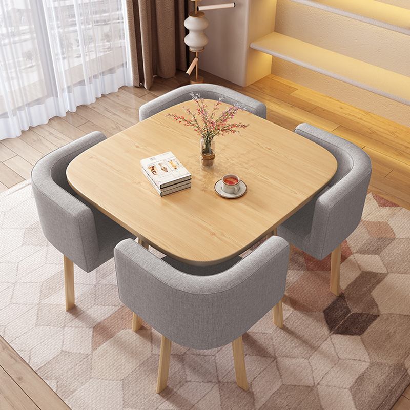 Nordic Simple Reception Table and Chair Combination Negotiation Table Reception Office Small Apartment Business Casual Square Dining Table