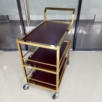 Hotel Snack Car Cart Triple Wine Water Car Tea Buffet Stainless Steel Grilled Duck Car Slice Mobile Dining Car Commercial Restaurant