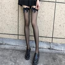 Black and white stockings for women thin black stockings sexy summer ultra-thin anti-snagging stockings love dots spring and autumn bows jk black