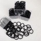 Детская черная безвредная эластичная резинка для девочек, резиновые кольца, аксессуар для волос, не повреждает волосы