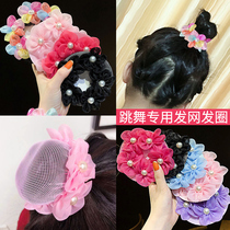 Childrens dance special grading hair net Professional head flower Girl headdress Invisible disc hair net pocket baby head flower hair ornament