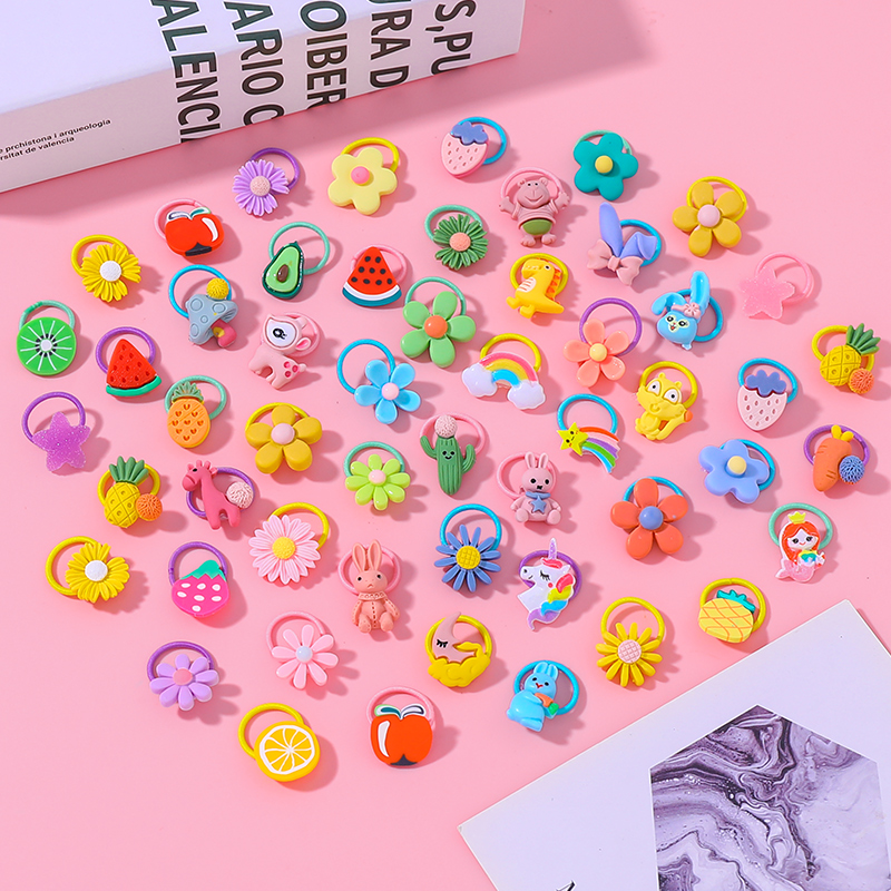 Children tie their hair thumb leather bands Baby baby tie small tugging hair rings do not hurt hair elasticity good head rope hair ornaments