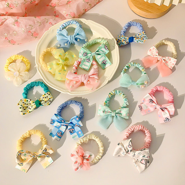 Korean fabric hairband ເດັກນ້ອຍ bow headband ເດັກຍິງ princess hairband ທີ່ຈະມັດຜົມໂດຍບໍ່ມີການເຈັບປວດຜົມ band ຢາງຂະຫນາດນ້ອຍ