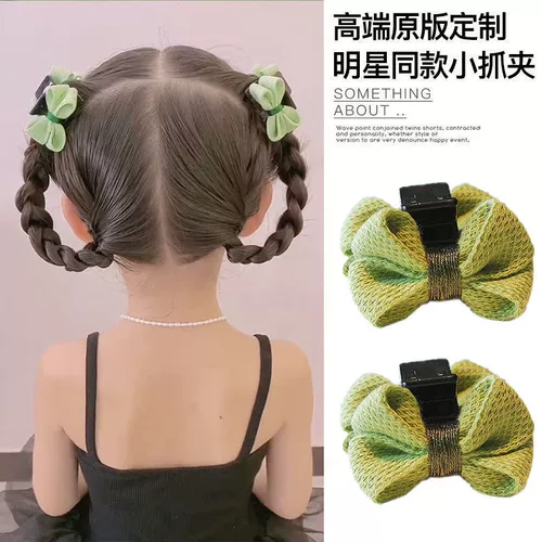 Детская двусторонная ткань, заколка-крабик с бантиком, заколка для волос, аксессуар для волос для принцессы, популярно в интернете, городской стиль