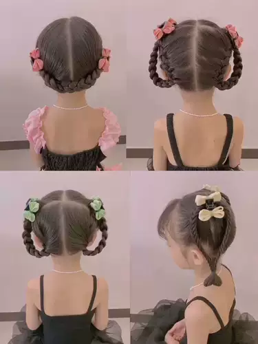 Детская двусторонная ткань, заколка-крабик с бантиком, заколка для волос, аксессуар для волос для принцессы, популярно в интернете, городской стиль