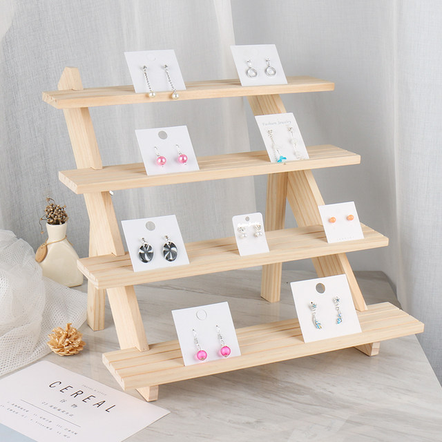 Patented solid wood doll display stand jewelry earrings and ear clips jewelry rack women's jewelry earrings display rack