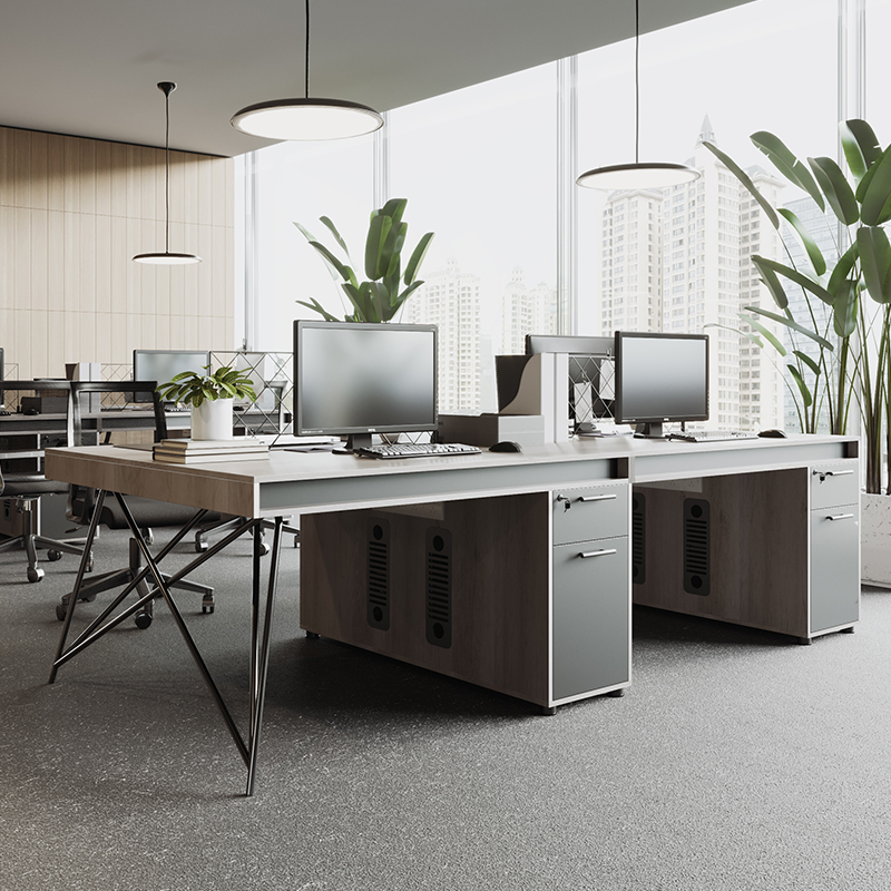 Staff Desk Brief Hyundai 4 People's booth Screen Designer Clerks Electric Pin Six Employees 2 Cassette Chairs Combo-Taobao
