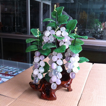 Natural Purple Crystal Jade Grape Handicraft Living Room Jade Furniture Home Creative Decoration Xuan Guan Wine Cabinet Jade Sculpture Pendulum