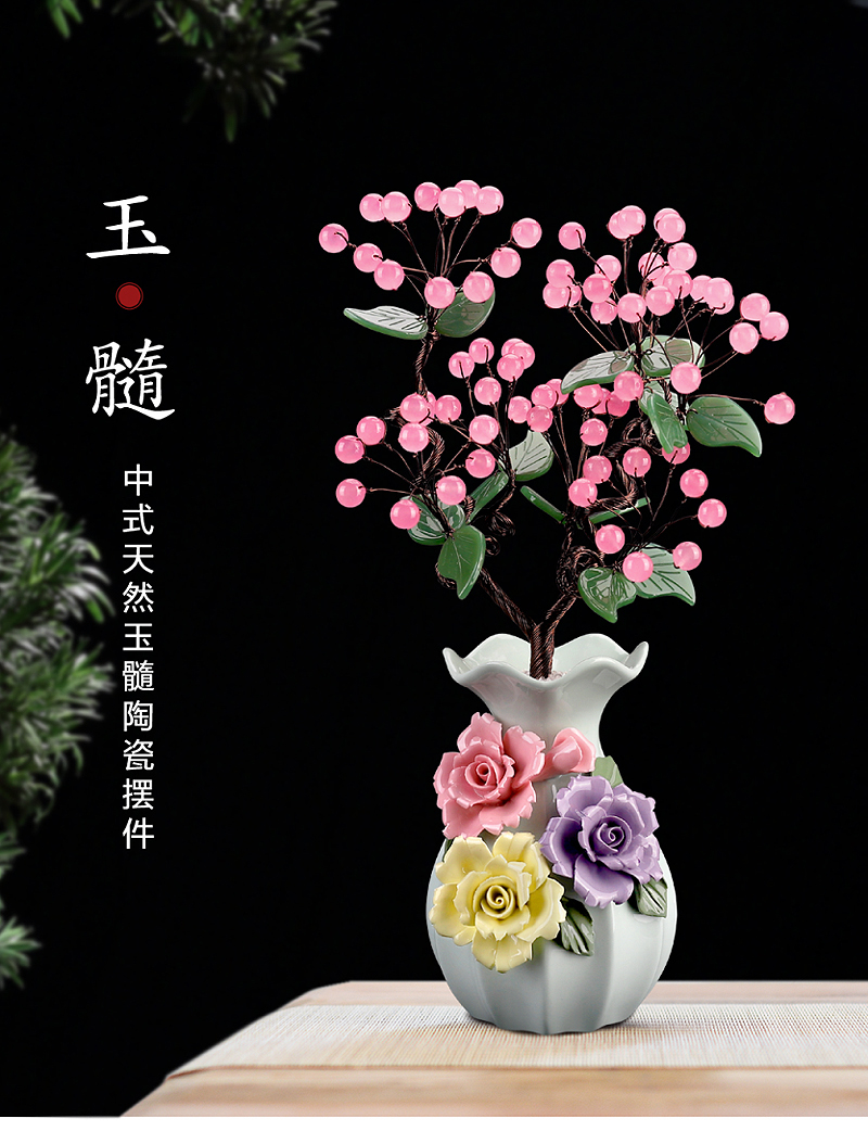 Natural Jade Crafts Jade Carving Chalcedony Living Room Home Living Room Wine Cabinet Decoration New House Moving Housewarming Ornaments