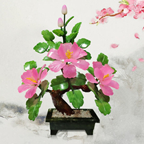 Jade Peony Flowers Living-room Wine Cabinet TV Cabinet Home Decoration Items Swing Piece Creative Gift Handicraft Rich swing piece