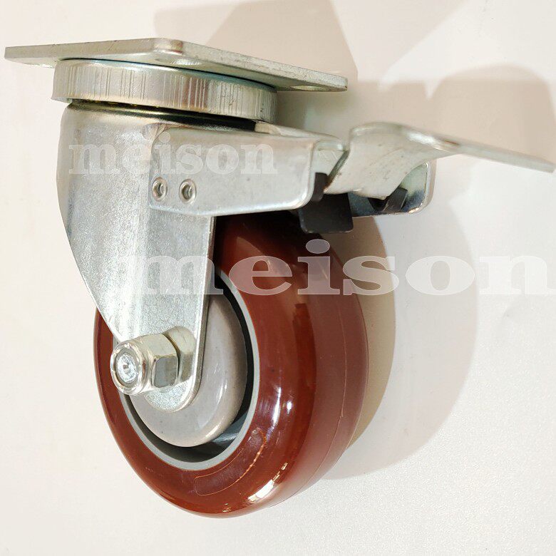 New special offer Meishun 2 series 3 5 inch silent polyurethane diameter 90 hotel equipment wear-resistant PU universal caster