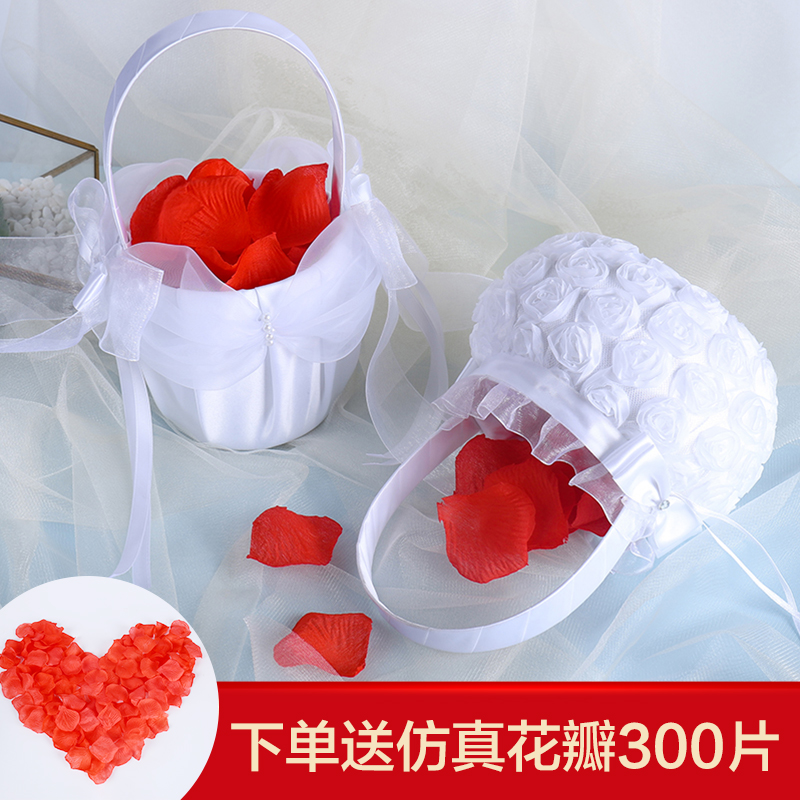 Wedding flower girl flower basket Wedding portable small Western-style high-grade creative children sprinkle flower basket petals wedding supplies props