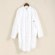 G series 2018 mùa thu mới sản phẩm cotton rộng mở áo dài 100 cắt chuẩn váy suông dài