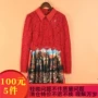 Mu series 2018 mùa thu mới sản phẩm áo sơ mi cổ trụ ren in hình váy đỏ 7171 kéo tiêu chuẩn đầm cưới
