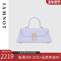 IAMNOT original premium niche design bag texture diagonal span Hand bag leather crocodile shoulder Womens bag
