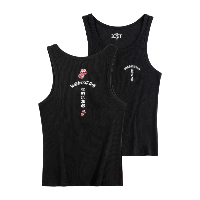 Losttag Gothic Rolling Stones Printed Tank Top Rolling Stones Tank Top