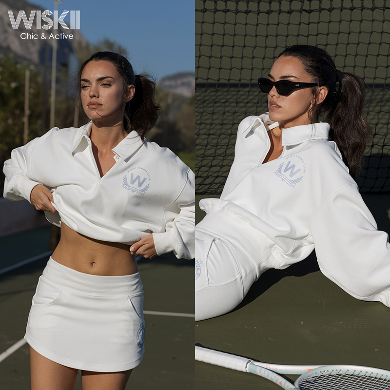 Wiskii Winter Casual Sports Sweatshirt Retro Shirt Collar Fitness Outdoor Running Yoga Pilates Sweatshirt for Women