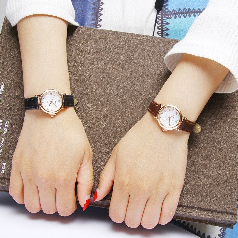 Exam-Specific Watch for Female Middle School Students, Korean Style, Simple, Fresh, Retro, Thin Strap, ins Harajuku School Style Wristwatch