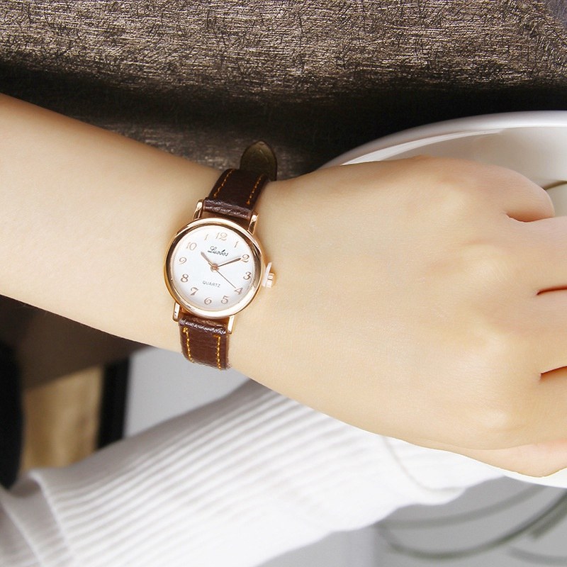 Exam-Specific Watch for Female Middle School Students, Korean Style, Simple, Fresh, Retro, Thin Strap, ins Harajuku School Style Wristwatch