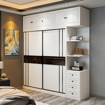 Nordic new net red sliding door wardrobe can be customized modern home bedroom light luxury storage combination cabinet sliding door