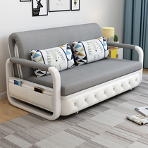 Sofa bed foldable dual-use living room multi-functional single and double small apartment type net red model economy push-pull can be stored