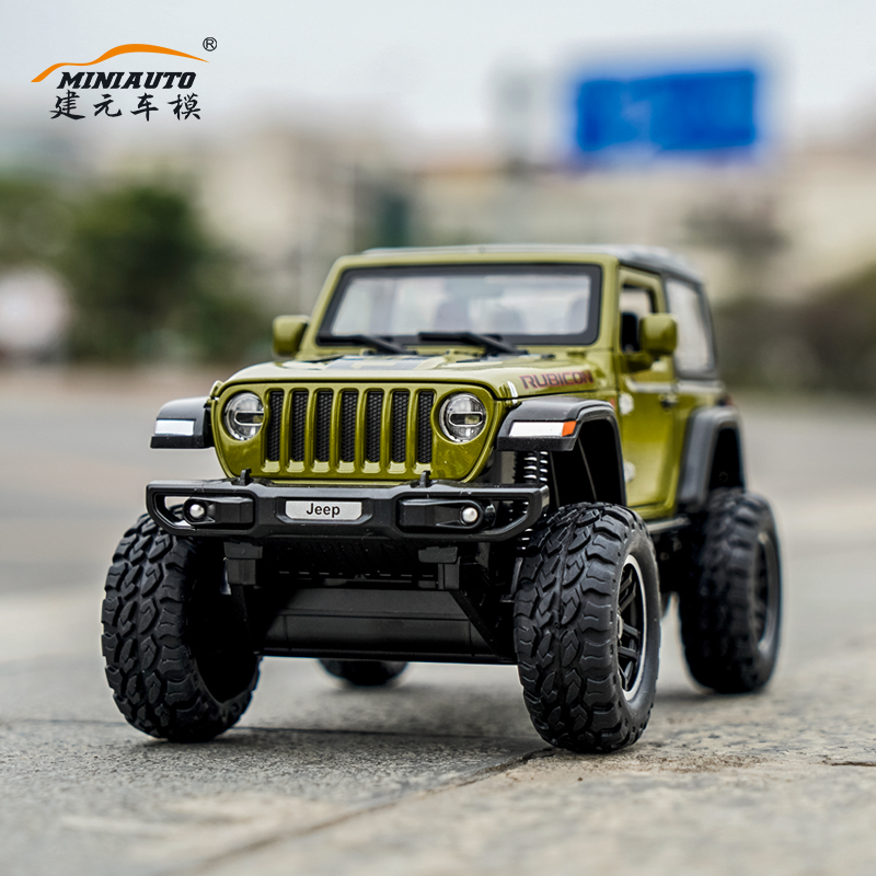 1:24 Alloy Wrangler Ruby Off-Road Vehicle Model Ornaments Artificial Sound and Light Pull Back Four-Wheel Shock Absorber Toy Car