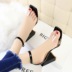 Phiên bản Hàn Quốc của thời trang đơn giản dày với giày cao gót cực cao và hở mũi vuông trong suốt shop giay dep Sandal