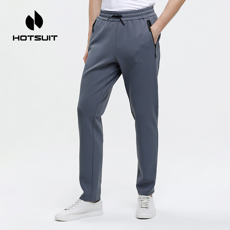 Hotsuit post-show sports pants men 2021 spring new casual thick cotton pants straight cylinder easy to keep warm and long pants damp