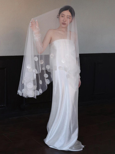 Bridal Veil, Main Wedding Dress, High-End Shell and Mother-Of-Pearl, Personalized Retro Headpiece, Wedding Photography Studio Accessories, Styling