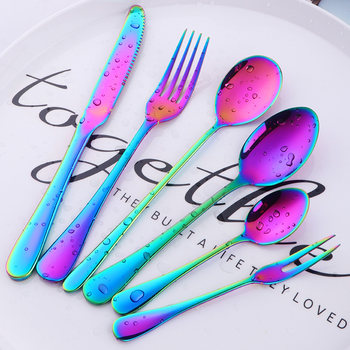 Stainless steel cute solid korean style knife and fork spoon