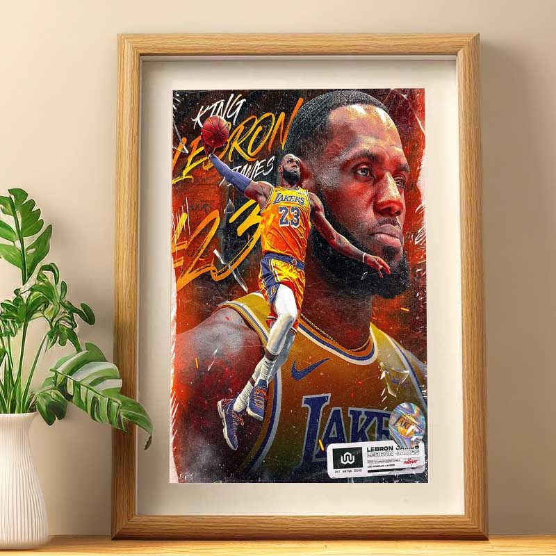 Nba Basketball Star Lebron James Merchandise Photo Frame Lakers Cavaliers Painting Dormitory Desktop Decoration Boys' Gift
